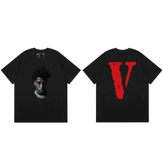 Vlone x NBA YoungBoy Portrait Graphic T-Shirt - Black/Red