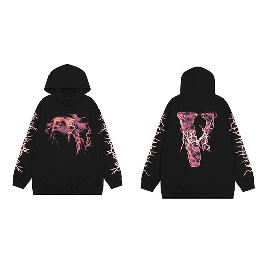 Vlone Lava Graphic Hoodie - Black/Pink